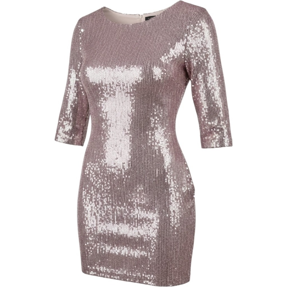 As U Wish Rush Formal Rose Gold Sequin Bodycon Mini Dress Pink Sparkly Small
